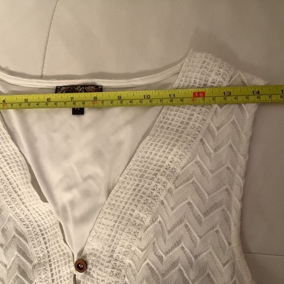 J Gee White Peasant Tiered Lace Bodice Flowy Romantic Boho Dress Size PL - Picture 3 of 12